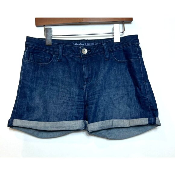 Banana Republic Dark Denim Roll-Up Jean Shorts Size 27 Womens Casual Summer Wear - Picture 3 of 12